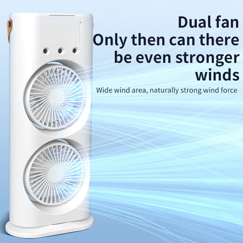 Portable Mini Air Cooler For Room Cooling, Double Ended Spray Mist Fan