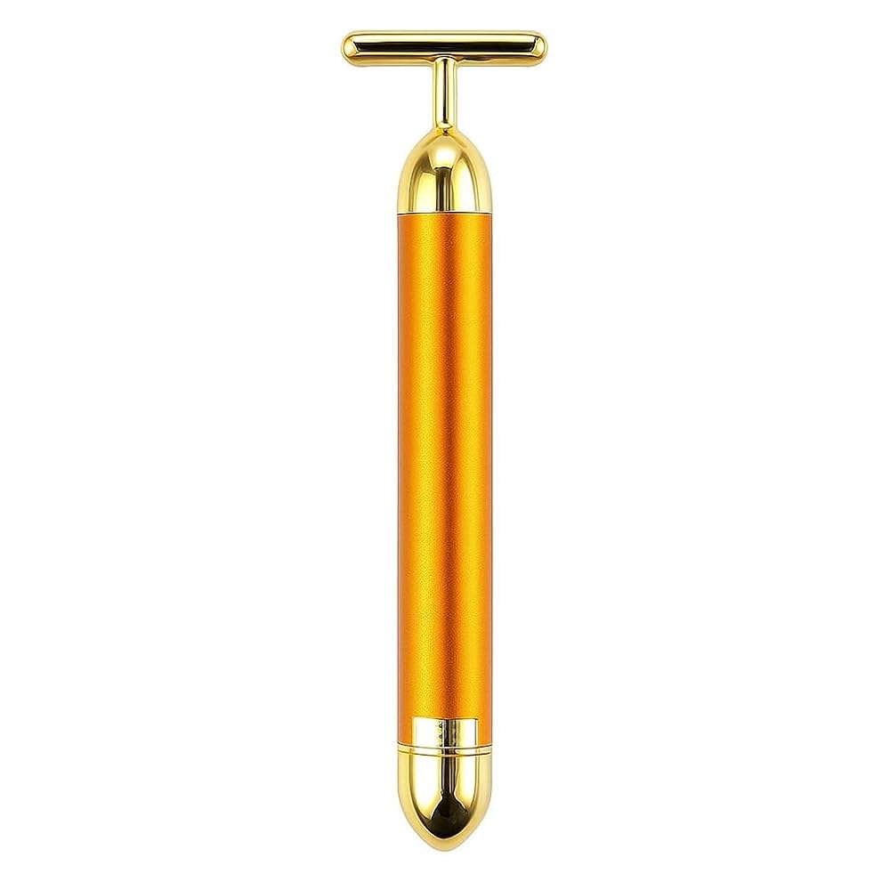 Golden Rod Face Massager – Electric Vibrating Facial Tool for Women | Skin Tightening, Anti-Aging, Wrinkle Removal & Glow Therapy
