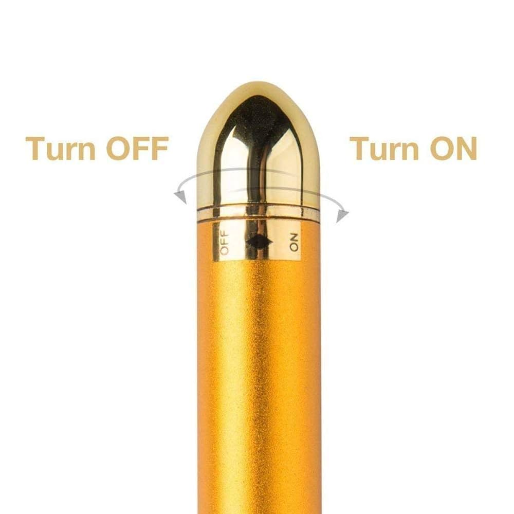 Golden Rod Face Massager – Electric Vibrating Facial Tool for Women | Skin Tightening, Anti-Aging, Wrinkle Removal & Glow Therapy