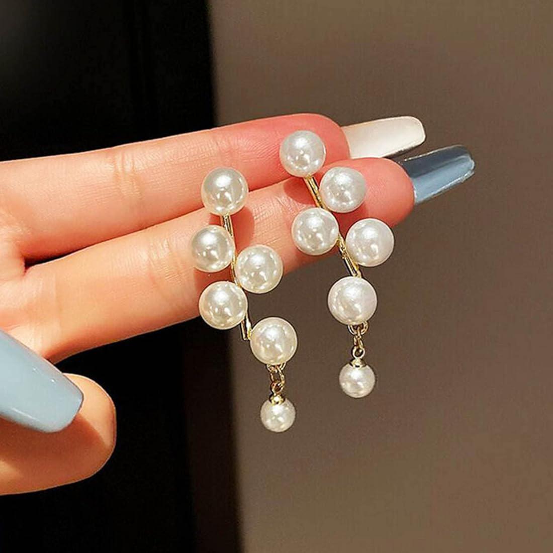 Korean Pearl Drop Dangle Earrings
