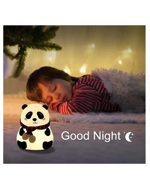 Panda Lamp , Silicone, Rechargeable Close Eye, Multicolor