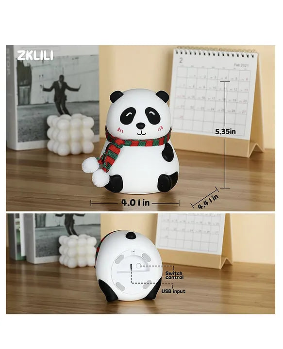 Panda Lamp , Silicone, Rechargeable Close Eye, Multicolor