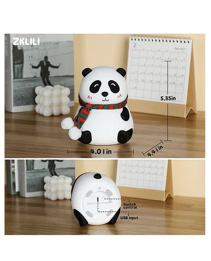 Panda Lamp , Silicone, Rechargeable Close Eye, Multicolor