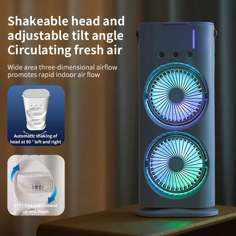 Portable Mini Air Cooler For Room Cooling, Double Ended Spray Mist Fan