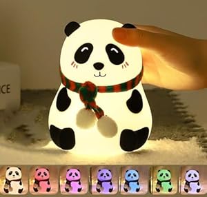 Panda Lamp , Silicone, Rechargeable Close Eye, Multicolor