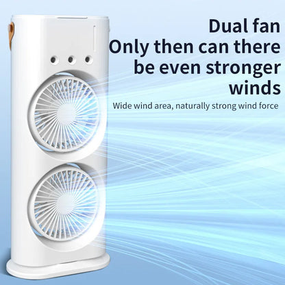 Portable Mini Air Cooler For Room Cooling, Double Ended Spray Mist Fan