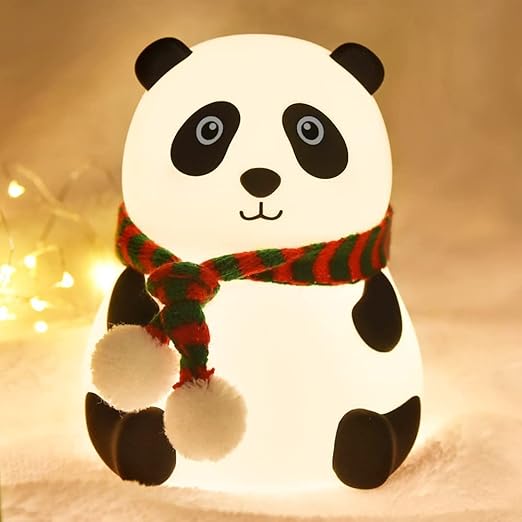 Panda Lamp , Silicone, Rechargeable Close Eye, Multicolor
