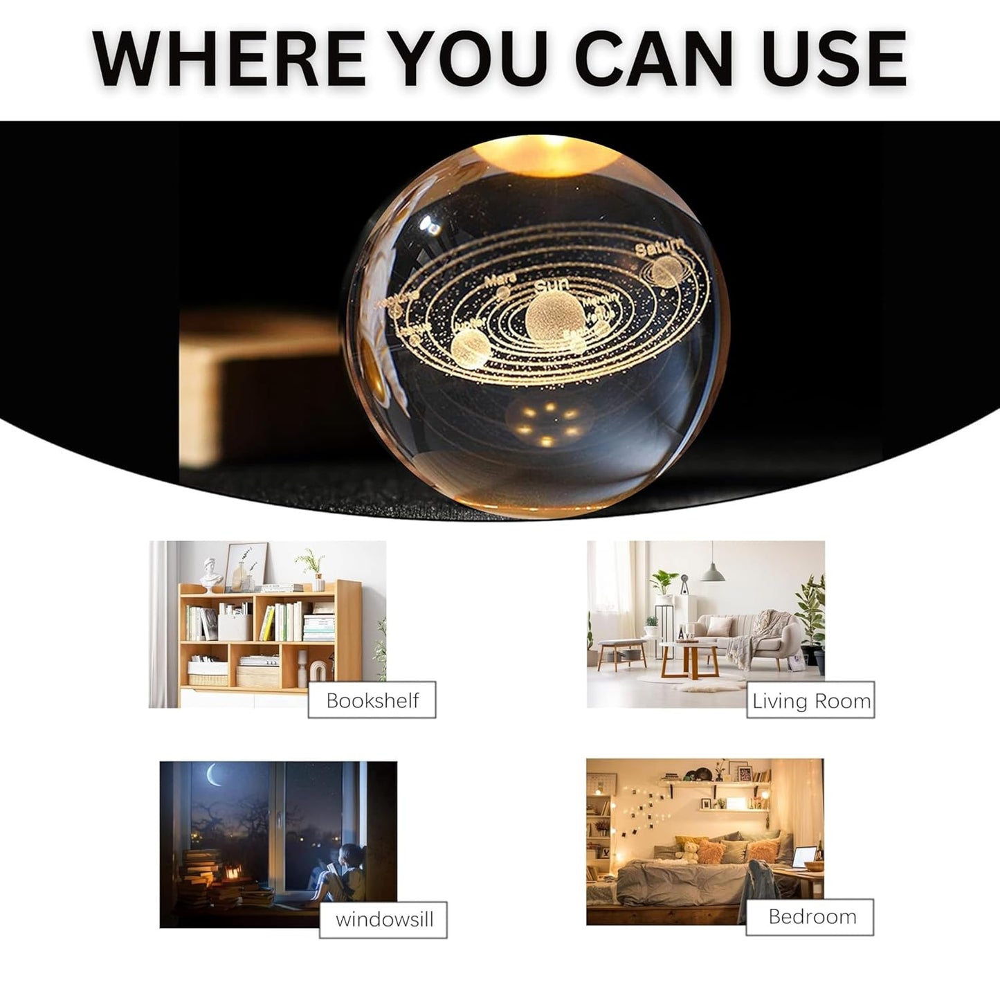 3D Galaxy Crystal Ball Lamp