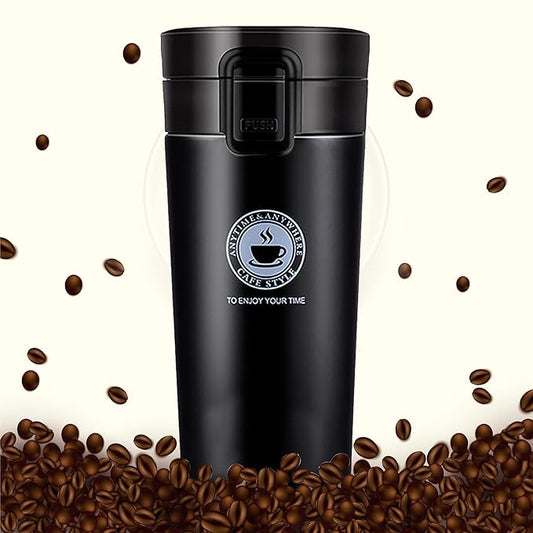 TRENDING Coffee Travel Mug – Insulated Stainless Steel Cup with Leakproof Lid, Vacuum Thermal Bottle for Hot & Cold Coffee, Tea & Water, Reusable with Non-Slip Cover