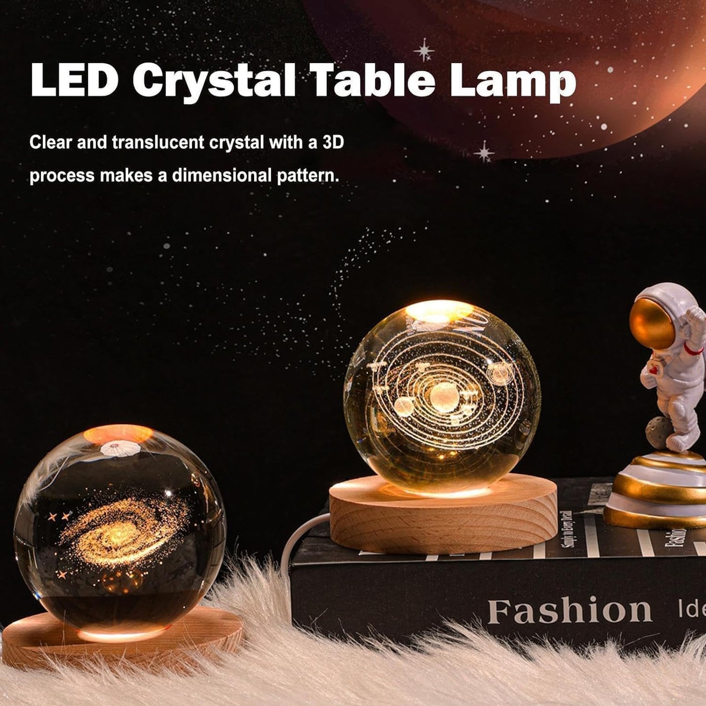 3D Galaxy Crystal Ball Lamp