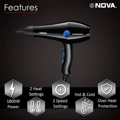 Nova V&G  Professional Hair Dryer for Unisexual