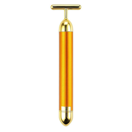 Golden Rod Face Massager – Electric Vibrating Facial Tool for Women | Skin Tightening, Anti-Aging, Wrinkle Removal & Glow Therapy