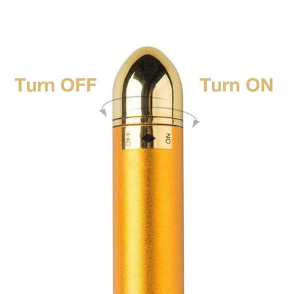 Golden Rod Face Massager – Electric Vibrating Facial Tool for Women | Skin Tightening, Anti-Aging, Wrinkle Removal & Glow Therapy