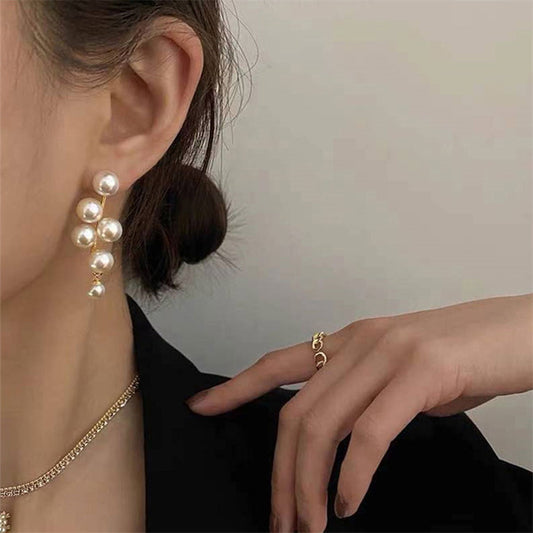Korean Pearl Drop Dangle Earrings